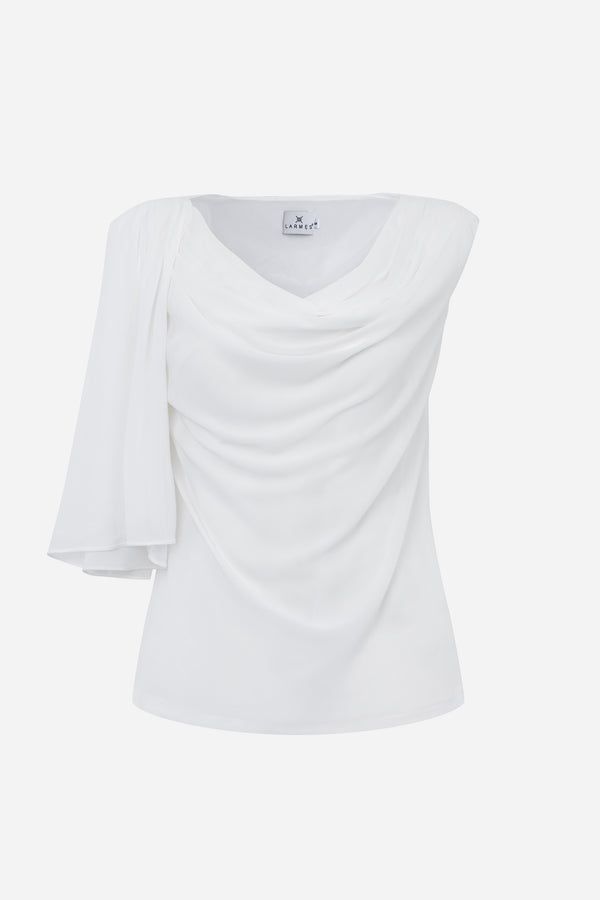 Frankie Straight Cowl Neck Chiffon Top