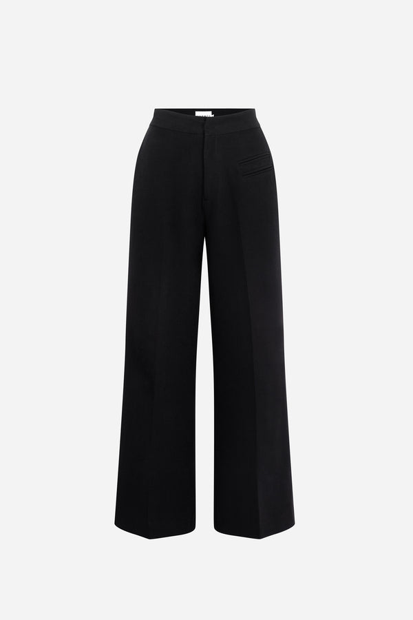 Emerson Straight Wide Leg Spandex Homespun Ankle Length Pants