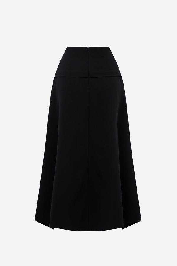 Frankie A-line Pleated Twill Ankle Length Skirt