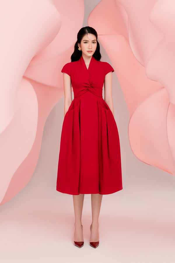 Cherie Short Sleeves Midi Dress