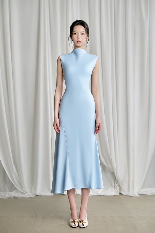 Inez A-line Sleeveless Viscose Midi Dress